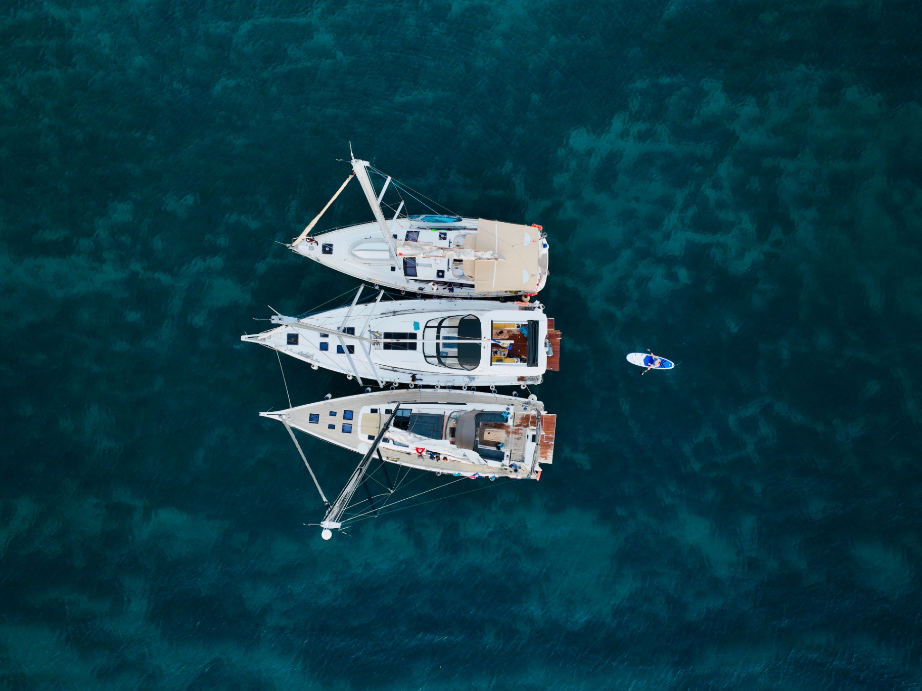 At sea